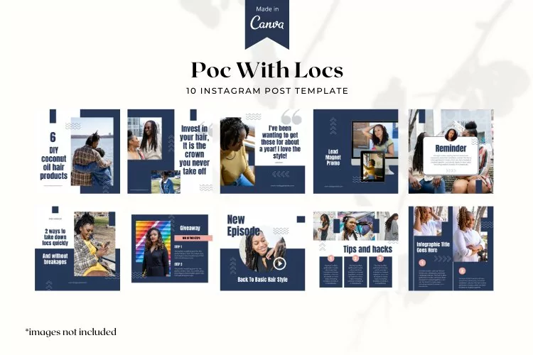 Person of Colors with Locs Instagram Canva Templates