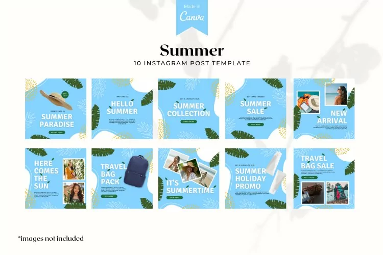 Summer Instagram Template, Canva Templates