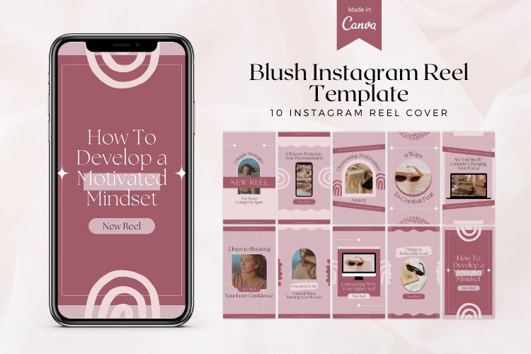 Blush Instagram Reel Cover Canva Template example image 1