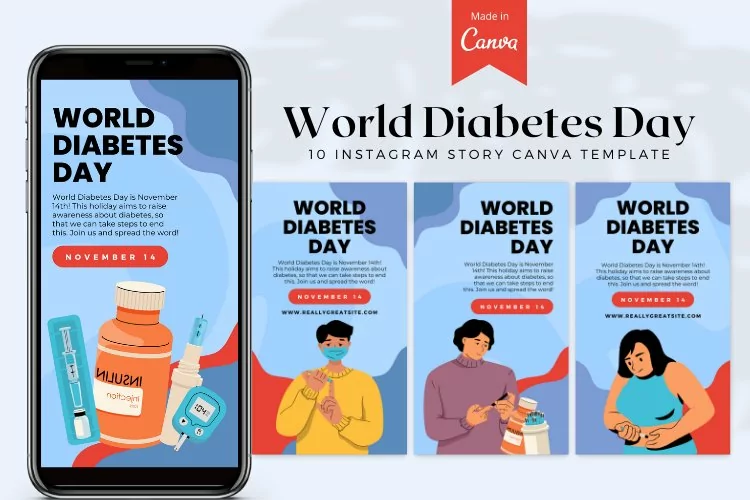 World Diabetes Day Instagram Story Canva Template