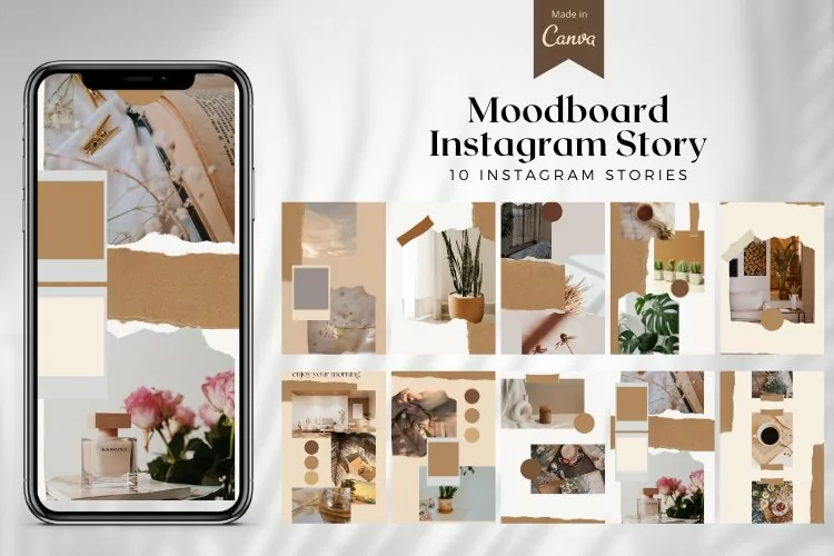 Moodboard Instagram Story Canva Template