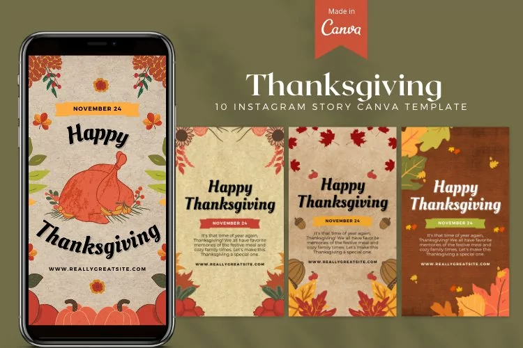 Thanksgiving Instagram Story Canva Template