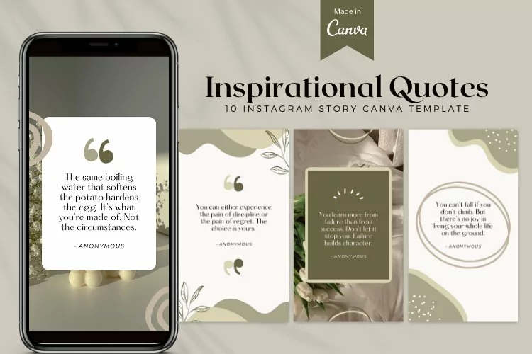 Inspirational Quotes Instagram Story Canva Template
