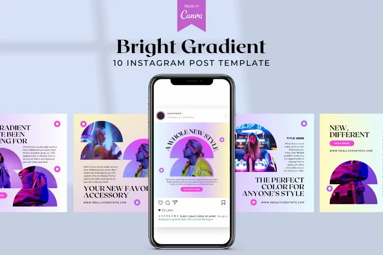 Bright Gradient Instagram Canva Template