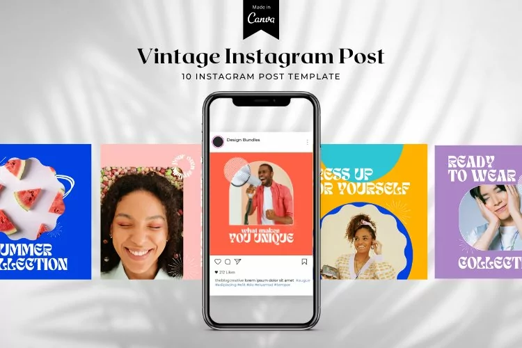 Vintage Instagram Post Canva Template