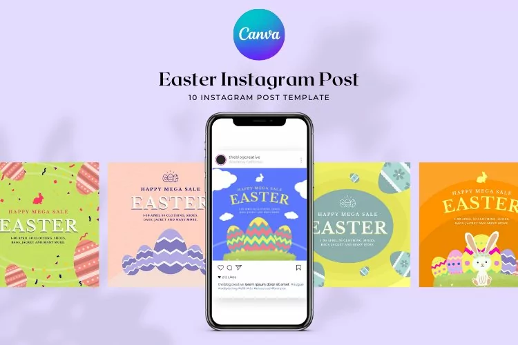 Easter Instagram Post Canva Template