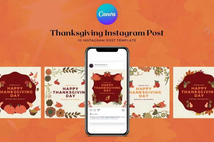 Thanksgiving Instagram Post Canva Template