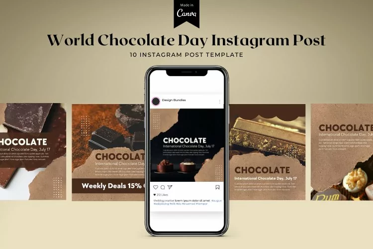 World Chocolate Day Instagram Canva Template