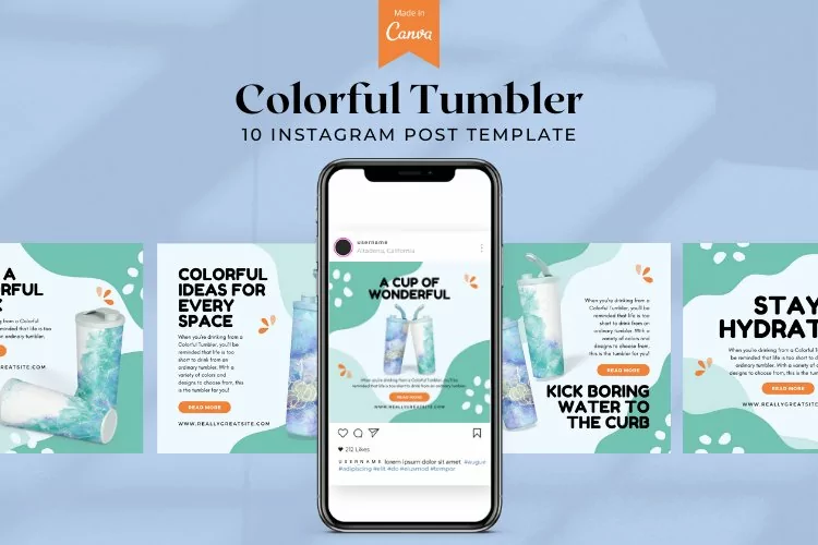 Colorful Tumbler Seller Product Post Instagram Canva