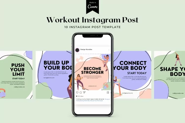 Workout Instagram Post Canva Template