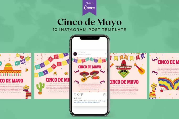 Cinco de Mayo Instagram Canva Template