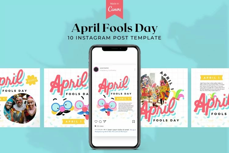 April Fools Day Instagram Canva Template