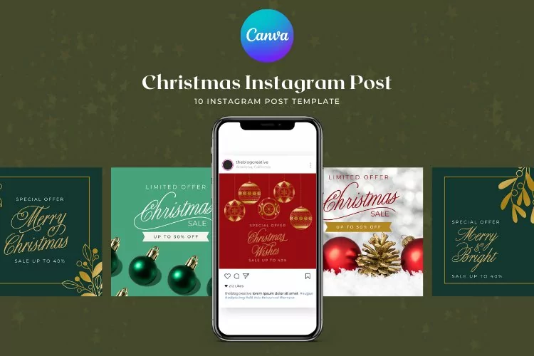 Christmas Instagram Retail Canva Template