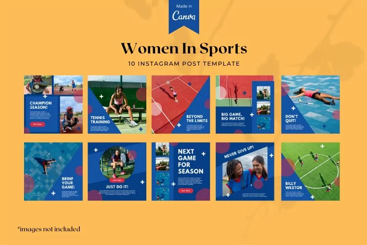 Women In Sport Instagram Post Canva Template