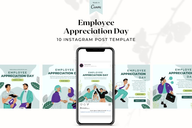 Employee Appreciation Day Instagram Canva Templates example image 1