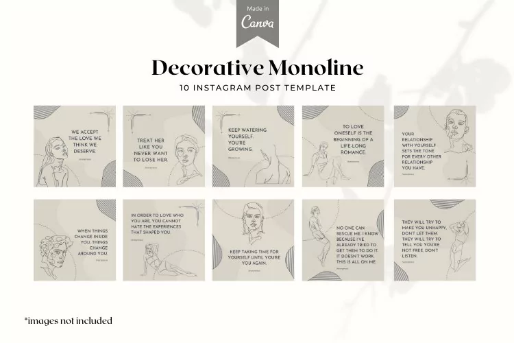 Decorative Monoline Instagram Canva Template