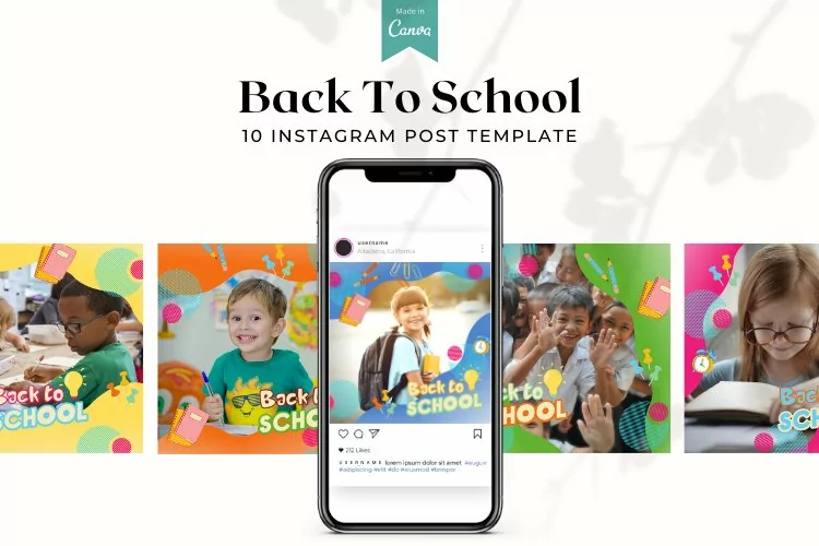 Back to School Instagram Post template, Canva Templates
