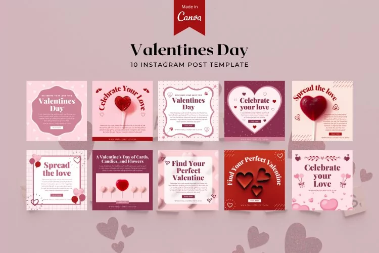 Valentines Day Instagram Post Canva Template