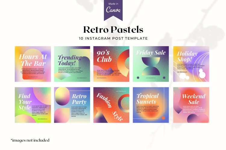 Retro Pastels Instagram Canva Template
