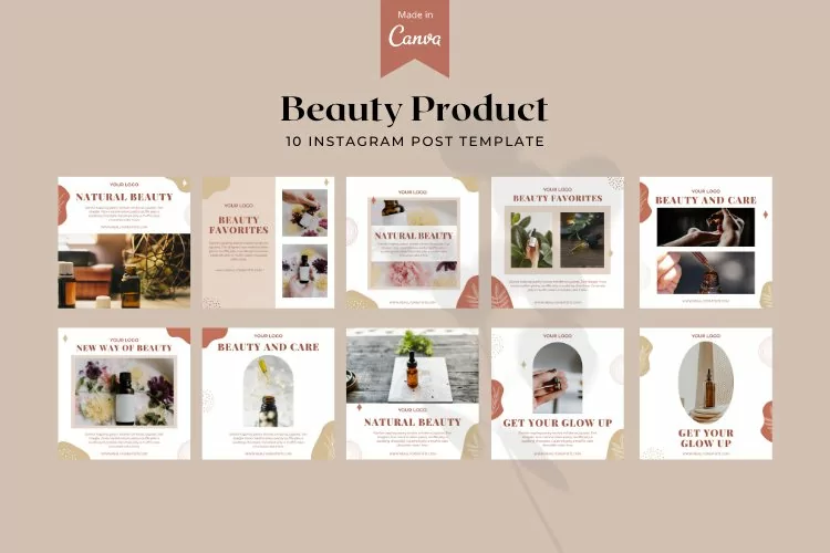 Beauty Product Instagram Post, Canva Templates