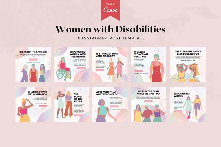 Women with Disabilities Instagram Canva Templates