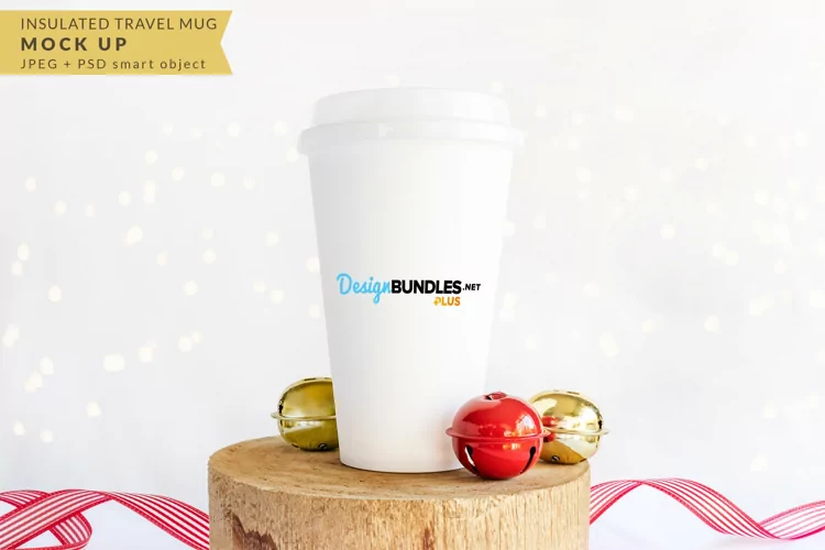 Insulated Travel Mug Christmas Mock up