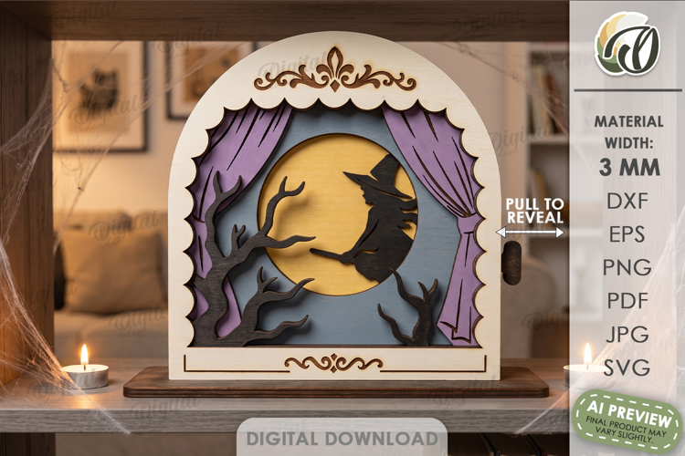 Interactive Halloween Stand Laser Cut. Halloween Decor SVG