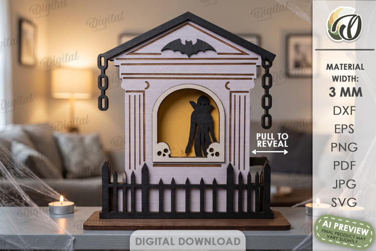Interactive Halloween Stand Laser Cut. Halloween Decor SVG