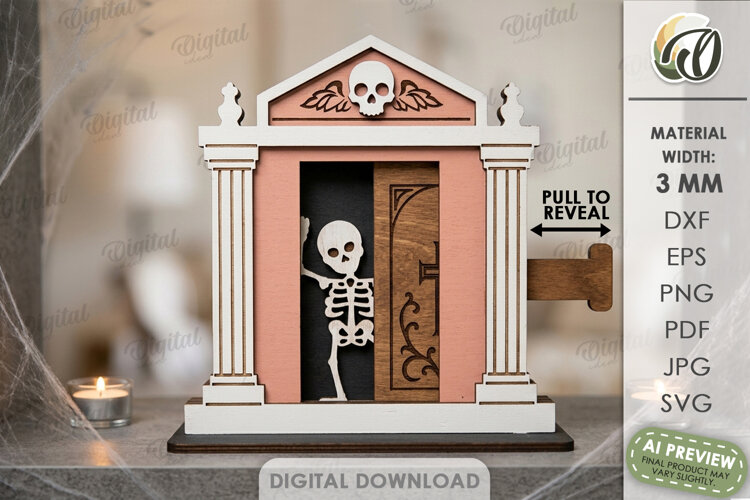 Interactive Halloween Stand Laser Cut. Halloween Decor SVG example image 1