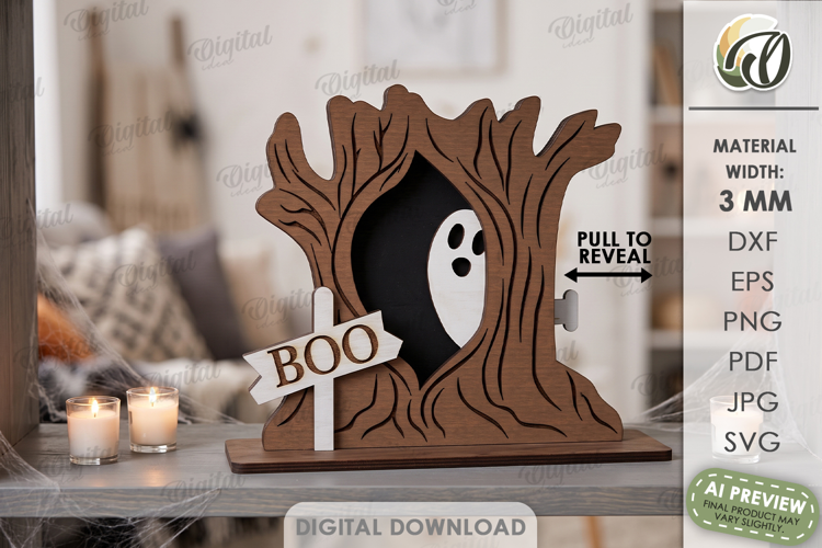 Interactive Halloween Stand Laser Cut. Halloween Decor SVG