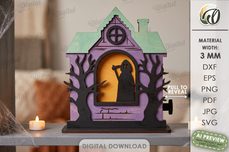 Interactive Halloween Stand Laser Cut. Halloween Decor SVG