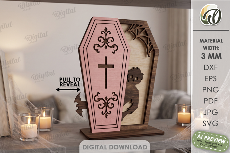 Interactive Halloween Stand Laser Cut. Halloween Decor SVG