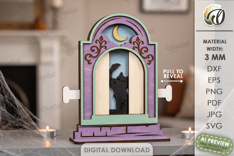 Interactive Halloween Stand Laser Cut. Halloween Decor SVG