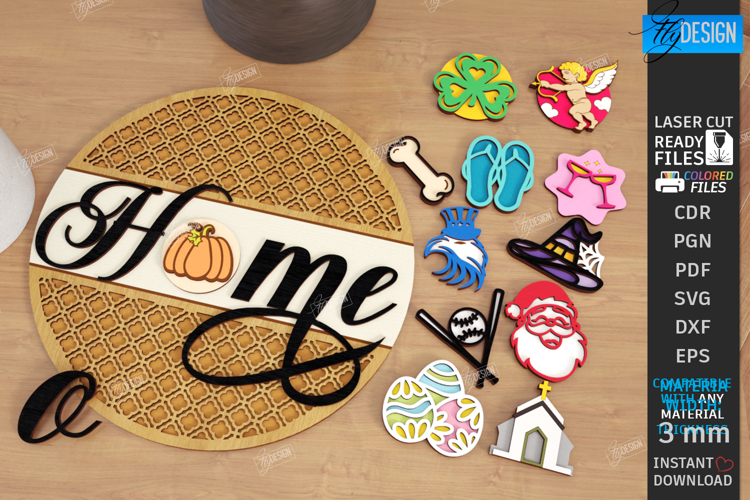 Interchangeable Home Sign Laser Cut | Wall Sign | Door Signs