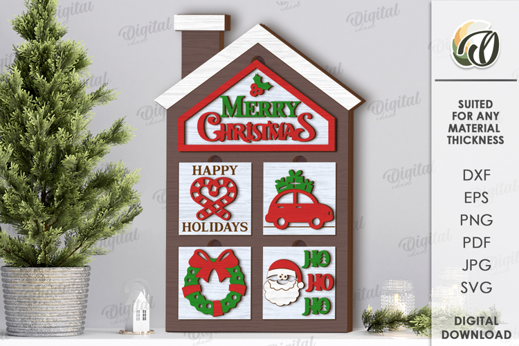 Interchangeable house Sign Laser cut. Home decor SVG