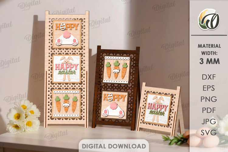 Interchangeable Sign Laser cut. Stand Decor. Easter SVG