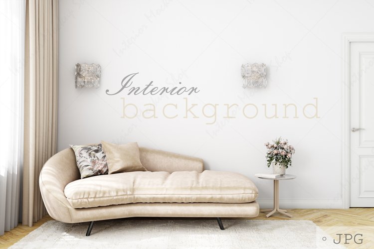 Blank wall interior Living room example image 1