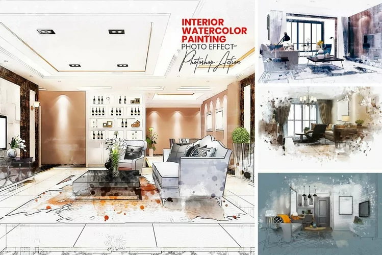 Interior Watercolor Painting