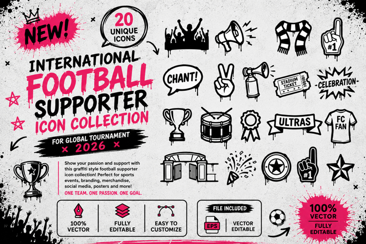 International Football Supporter Icon Collection 2026 Fan