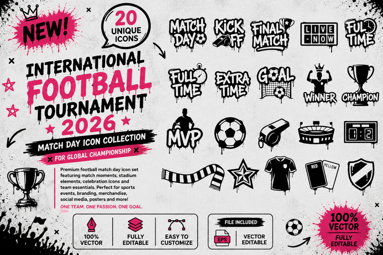 International Football Tournament 2026 Match Day Graffiti