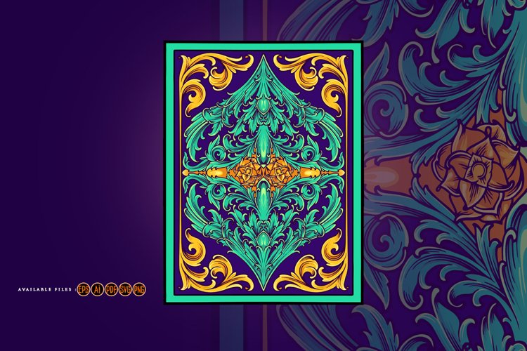 Intricate engraved ornament floral decorative frame example image 1