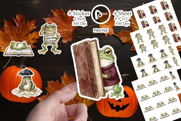 Introvert Frog Dark Academia Sticker