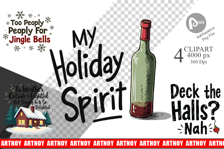 Introverts Grumpy Christmas Clipart