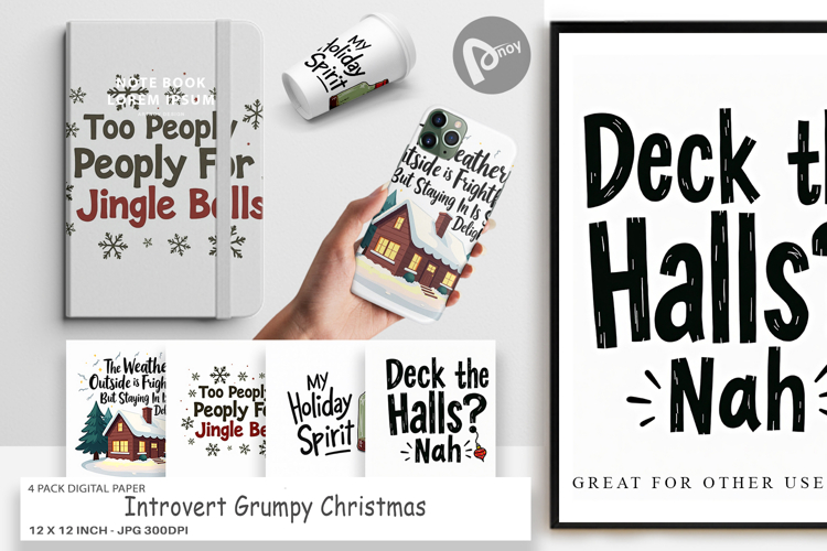 Introvert Grumpy Christmas Paper