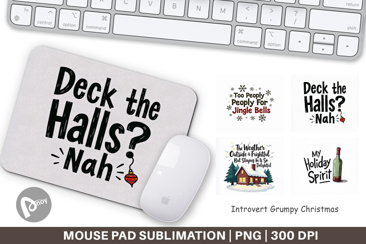 Introverts Grumpy Christmas Mouse Pad