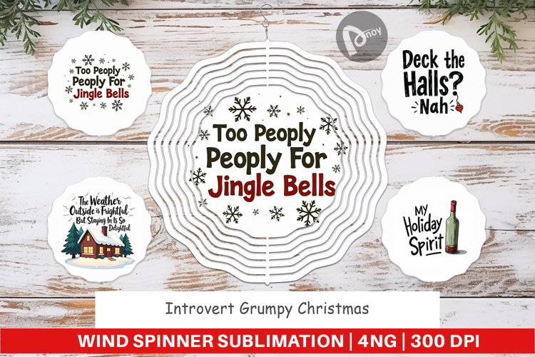 Introverts Grumpy Christmas Wind Spinner