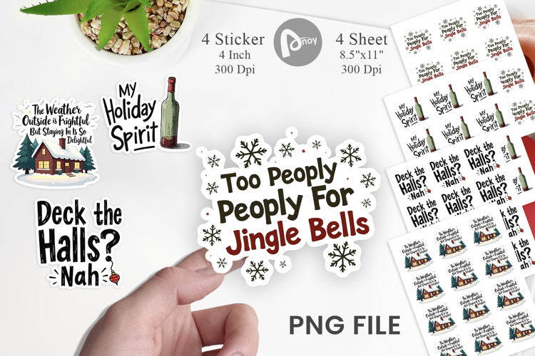 Introverts Grumpy Christmas Sticker