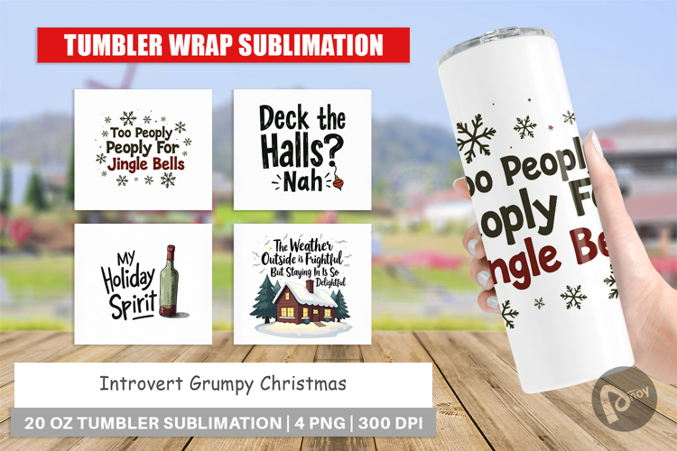 Introverts Grumpy Christmas Tumbler