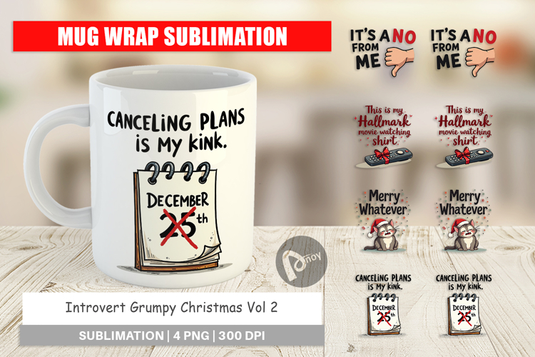 Introverts Grumpy Christmas Mug Wrap