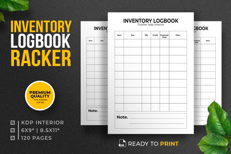 Inventory Logbook Tracker KDP Interior example image 1